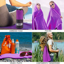 2 Serviettes en Microfibre | Violet ou Bleu