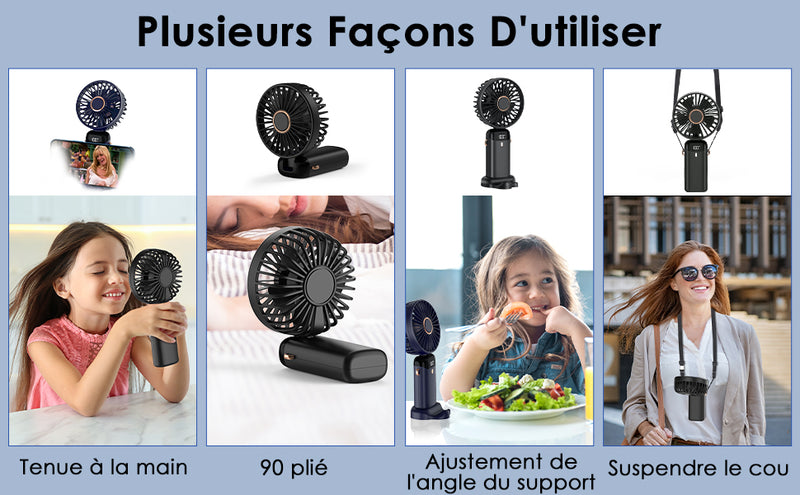 Mini Ventilateur Portable rechargeable avec ficelle de cou