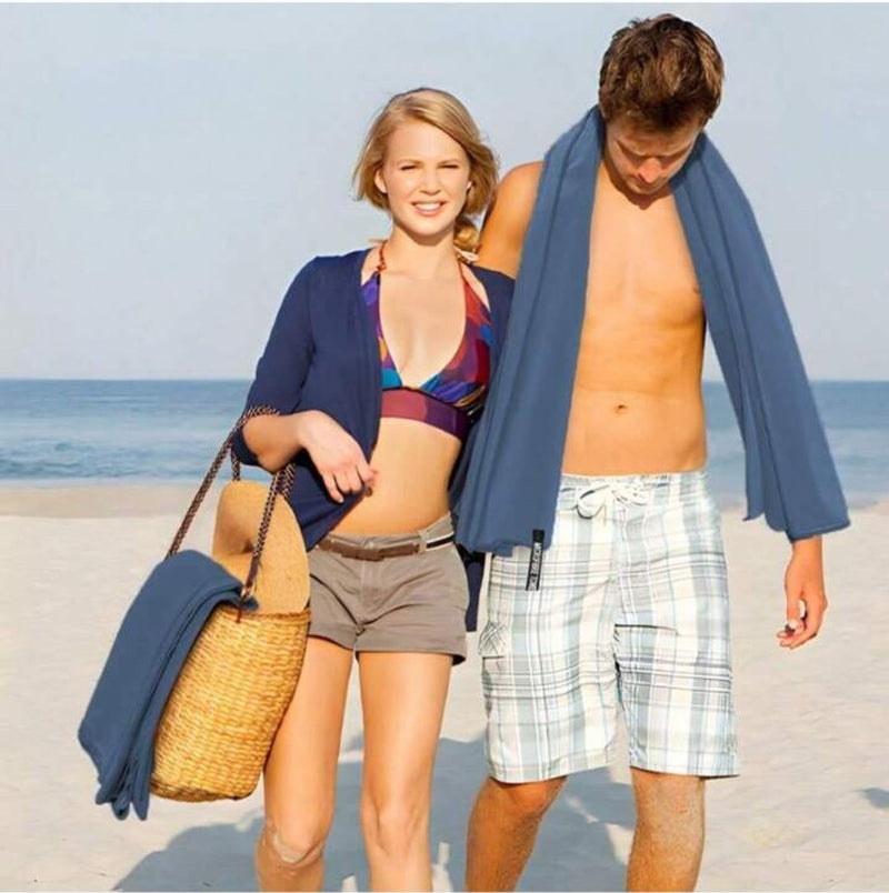 2 Serviettes en Microfibre | Violet ou Bleu