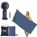 Mini Ventilateur Rechargeable + Grande Serviette en Microfibre Ultra-Absorbante