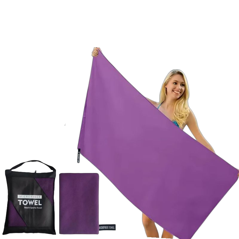2 Serviettes en Microfibre | Violet ou Bleu