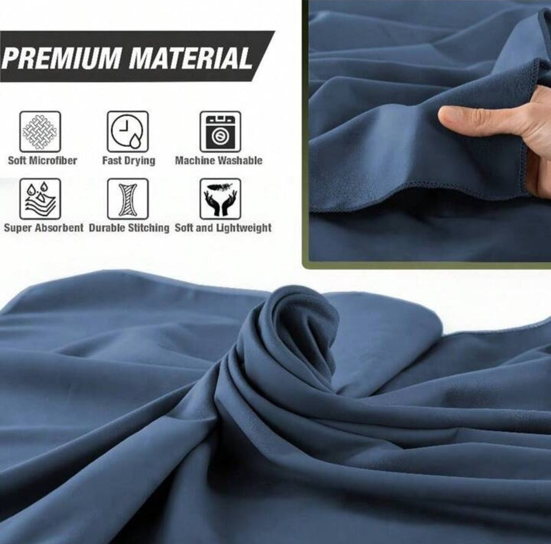 2 Serviettes en Microfibre - | Bleu