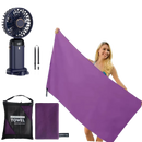 Mini Ventilateur Rechargeable + Grande Serviette en Microfibre Ultra-Absorbante