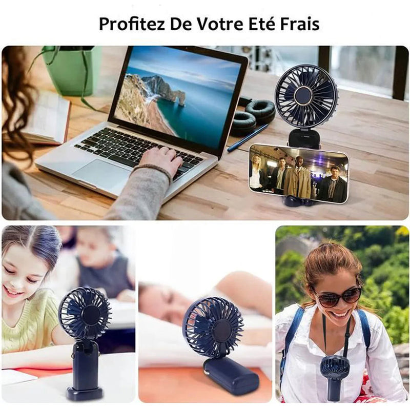 Mini Ventilateur Rechargeable + Grande Serviette en Microfibre Ultra-Absorbante