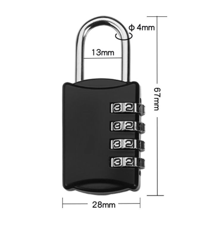 2 Cadenas Combinaison à 4 chiffres | Noir et Gris